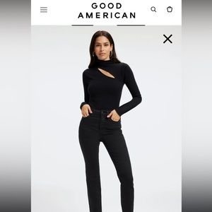 Good American. SHOULDER SLIT SWEATER BODYSUIT. In BRICK. Size 2